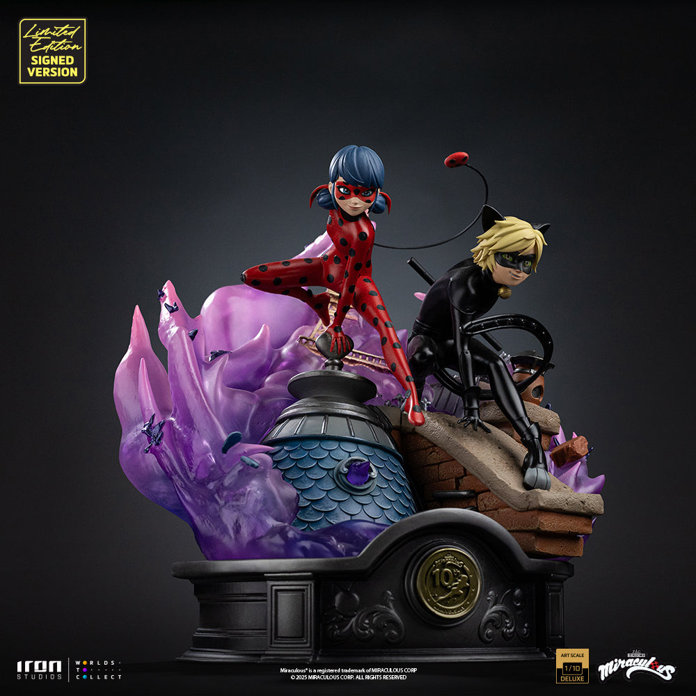Statue Ladybug and Cat Noir - Miraculous 10th Anniversary Signed Edition - Deluxe Art Scale 1/10