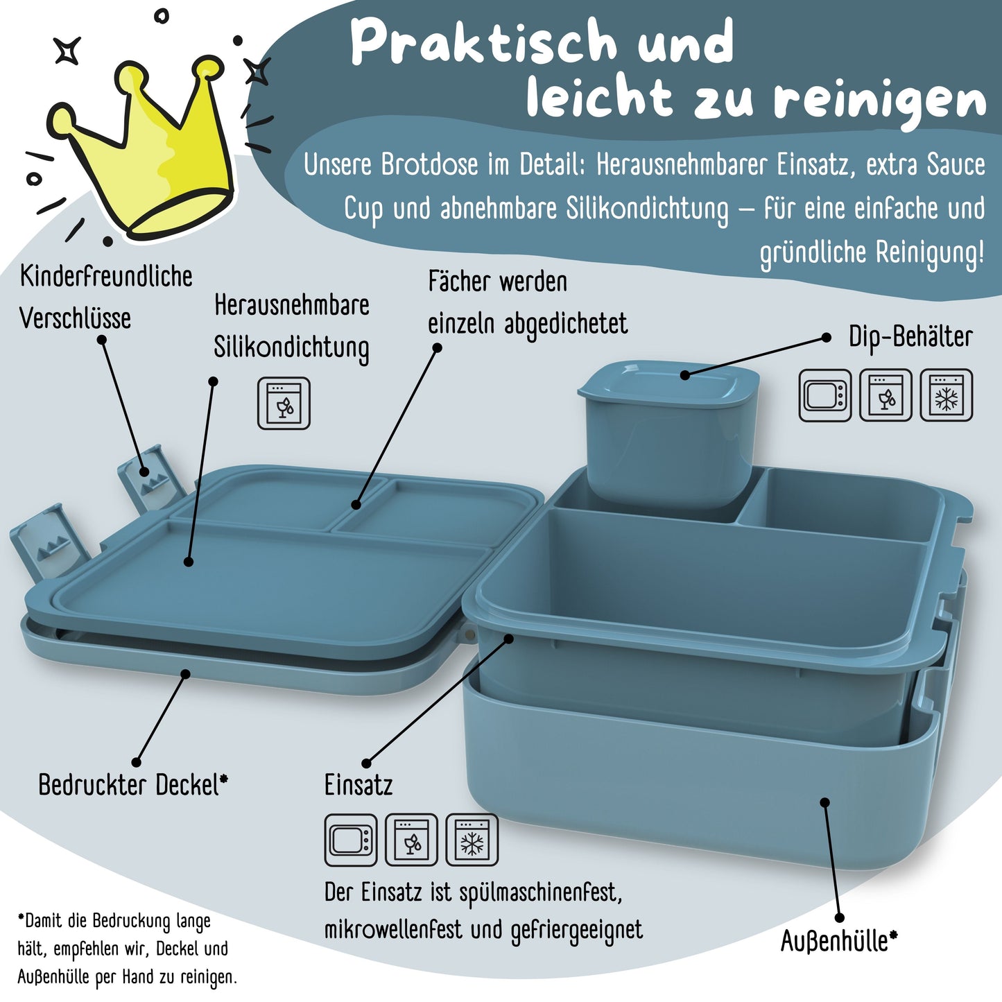 Brotdose mit Fächern, leicht & auslaufsicher - Traktor