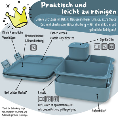 Brotdose mit Fächern, leicht & auslaufsicher - Traktor