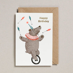 Carte d'Anniversaire - Ours de Cirque