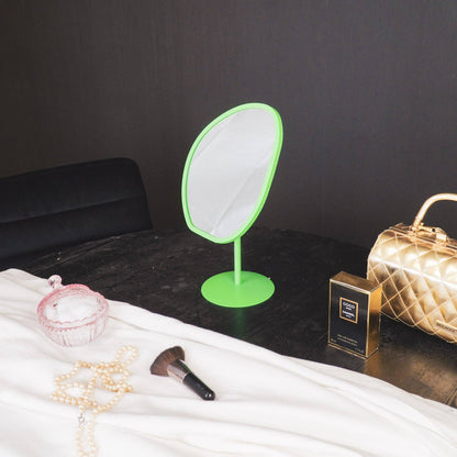 Makeup mirror - Round - Green - 16.5x12x31.5cm