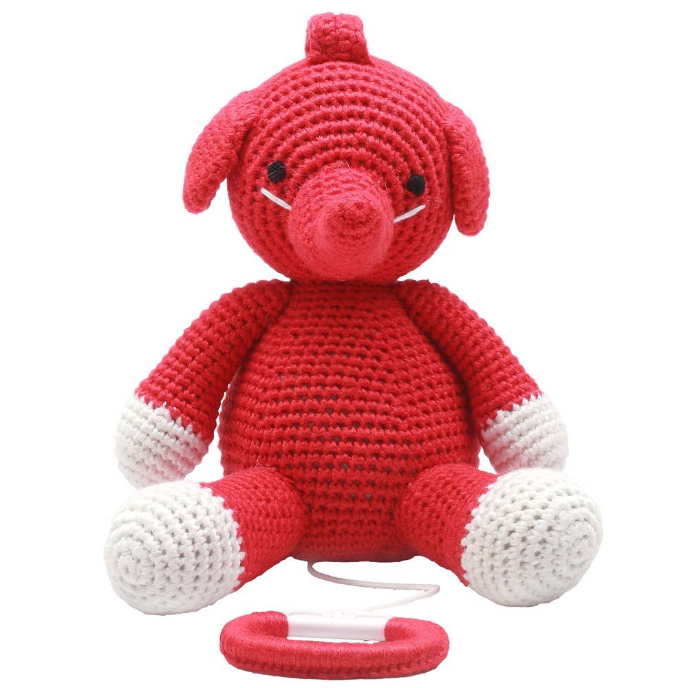 Boîte à musique - éléphant rouge