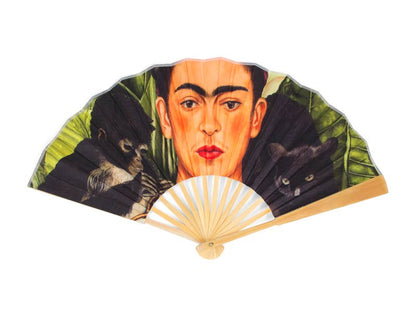 Hand fan, Portrait with Hummingbird, Frida Kahlo