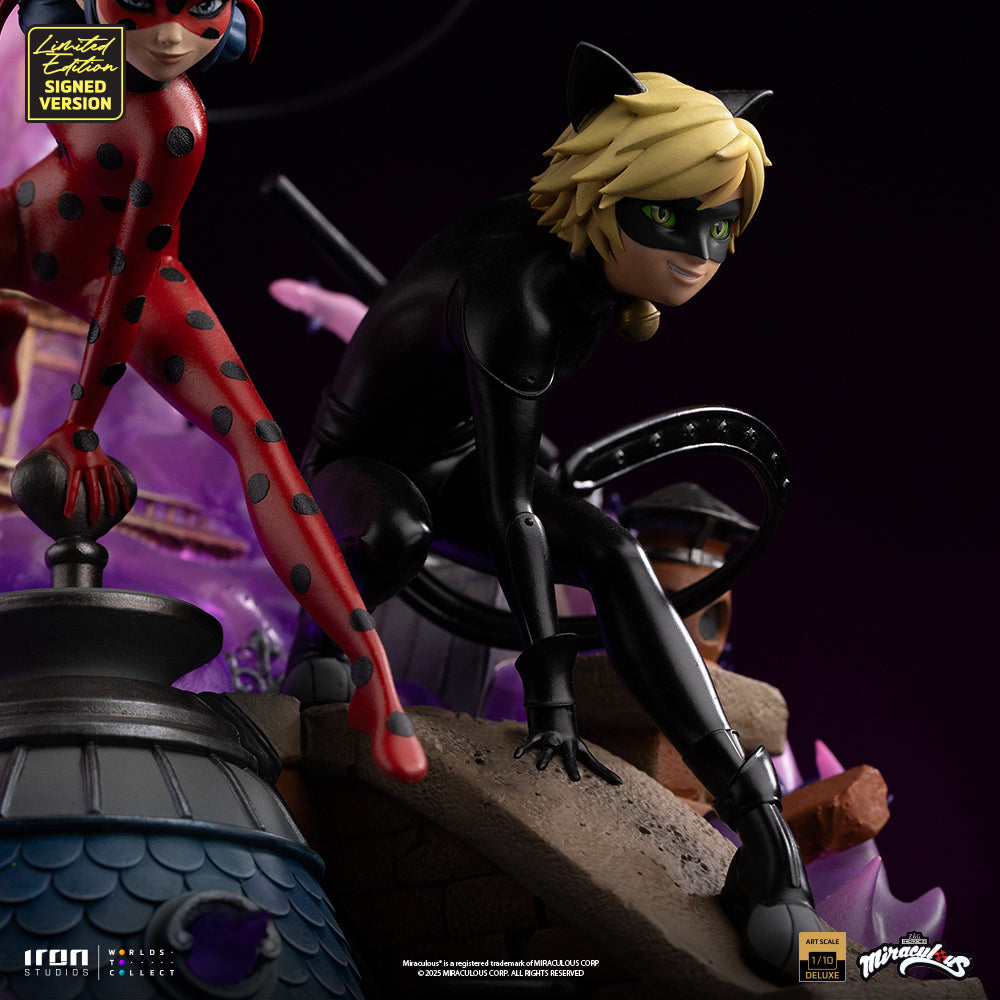 Statue Ladybug and Cat Noir - Miraculous 10th Anniversary Signed Edition - Deluxe Art Scale 1/10