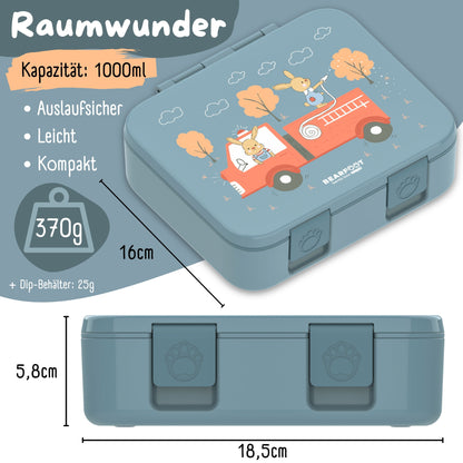 Lunch box with compartments, lightweight & leak-proof - Fire brigade