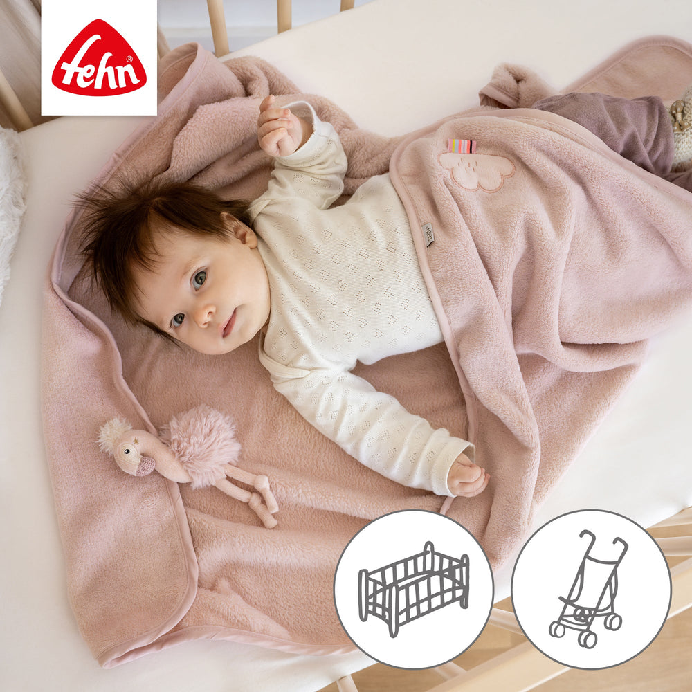 Couverture bébé avec petit flamant rose – 100 × 75 cm