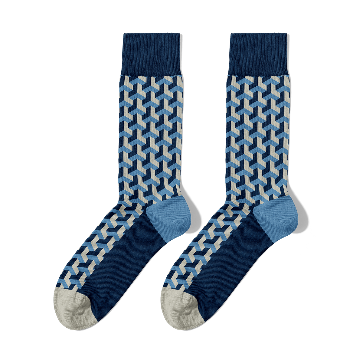 Blue Geometry Socks Pack 🔵🟦⚪