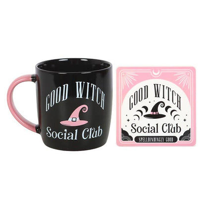Good Witches Social Club Cup and Coaster Set