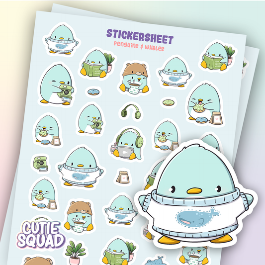 Penguins & Whales Sticker Sheets