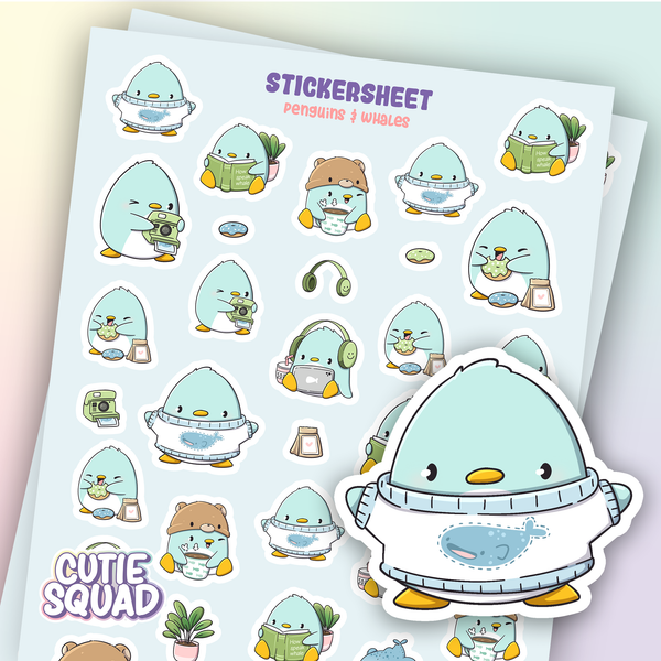 Penguins & Whales Sticker Sheets