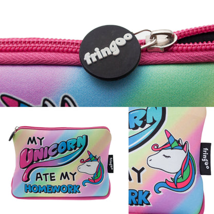 Large Printed Pencil Case - Unicorn Eight