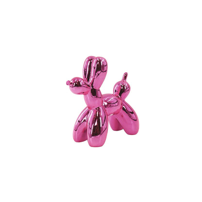 Ornement - Statue de chien ballon - Céramique - Rose métallique - 20x9x19 cm