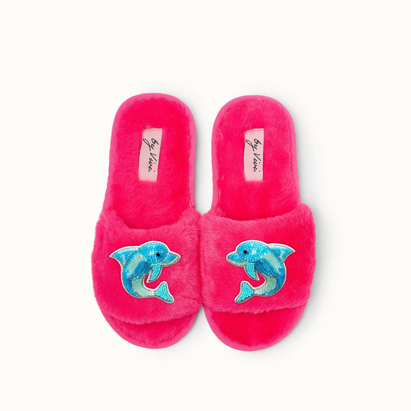 Pair of slippers brooches - Dolphins