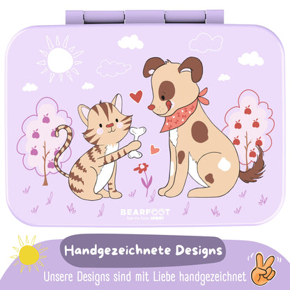 Bento Box with Compartments, Leakproof - Dog & Cat Purple