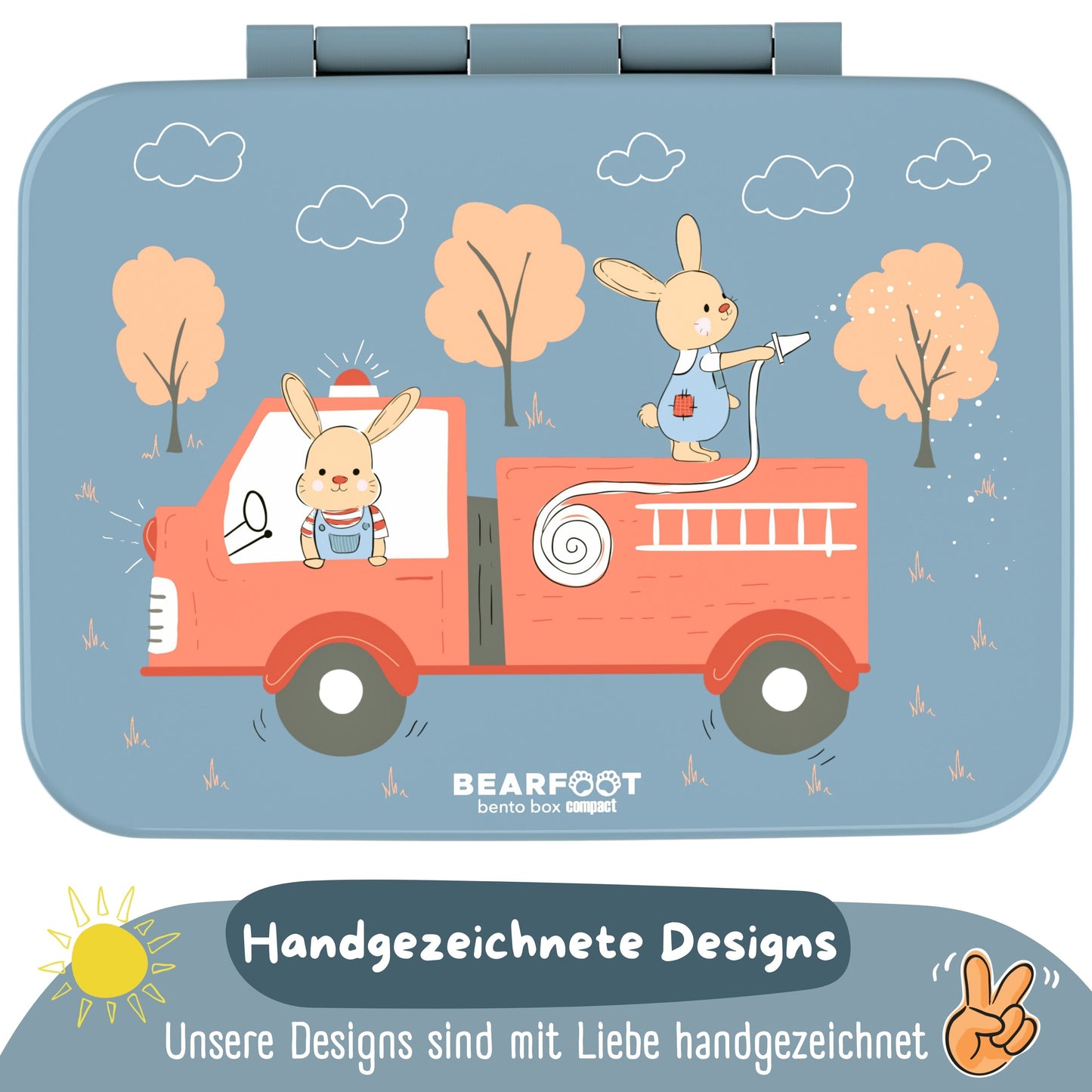 Lunch box with compartments, lightweight & leak-proof - Fire brigade