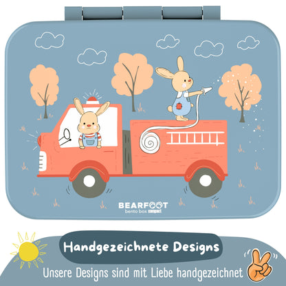 Lunch box with compartments, lightweight & leak-proof - Fire brigade