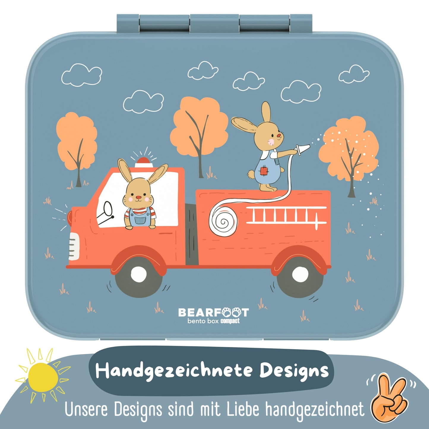 Lunch box with compartments, lightweight & leak-proof - Fire brigade