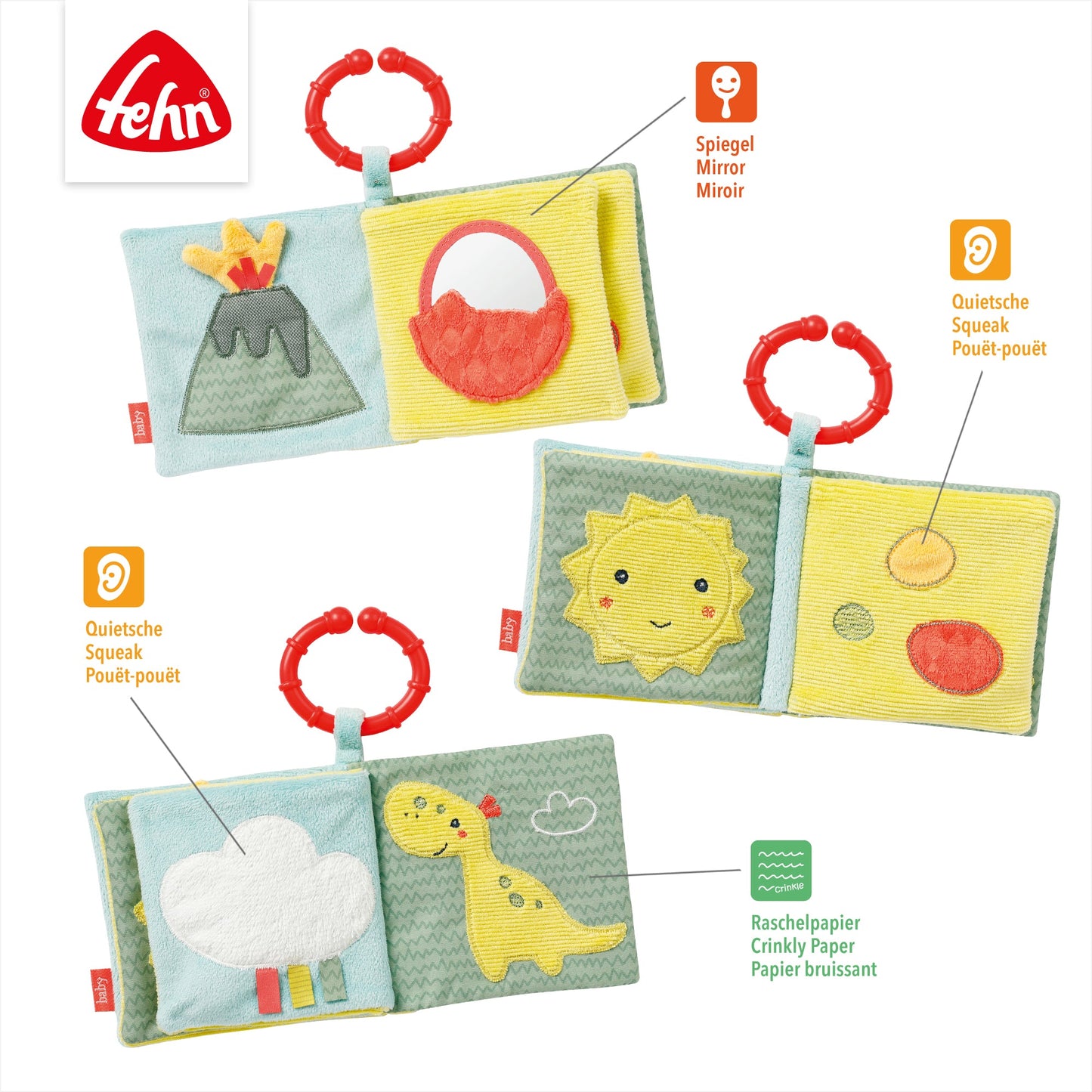 Happy Dino Fabric Book