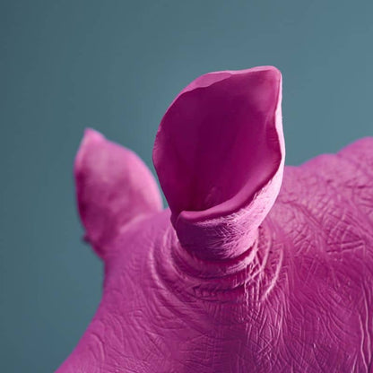 S/2 Rhinoceros Bookends, Magenta, 39.5 x 14.2 x 20.5 cm