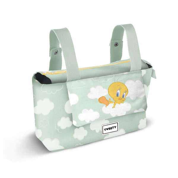 Sac Organisateur de Poussette Bébé Hamper Mommy Looney Tunes « Tweety (Titi) Clouds »