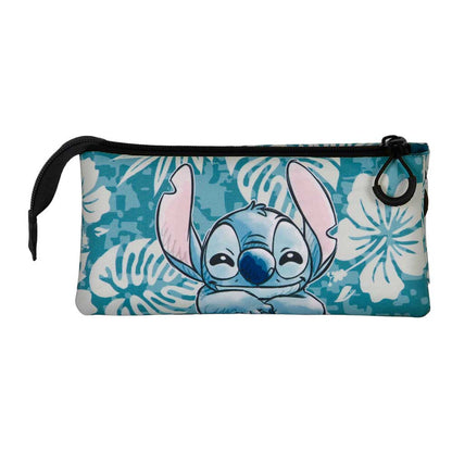 Trousse Triple FAN 2.0 Disney Lilo & Stitch « Aloha » – Bleu