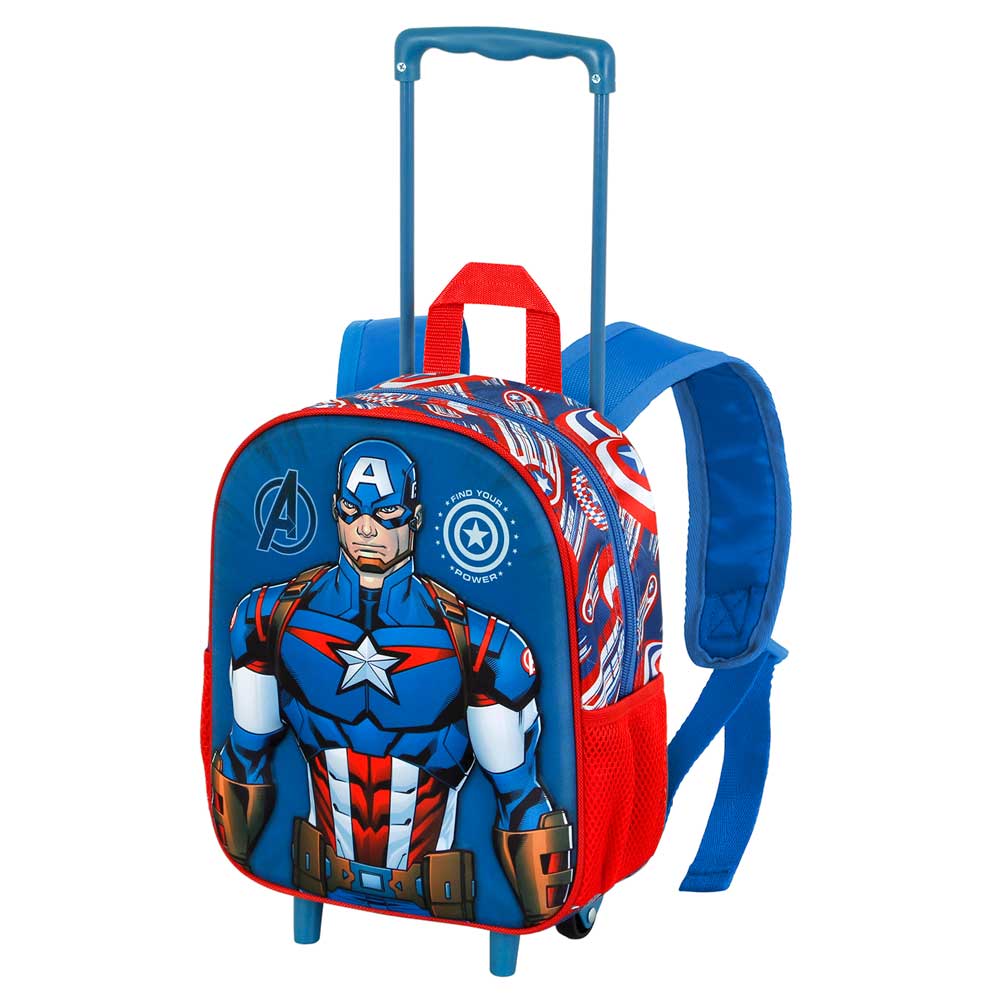 Sac à Dos 3D à Roulettes Petit Marvel Captain America « First »