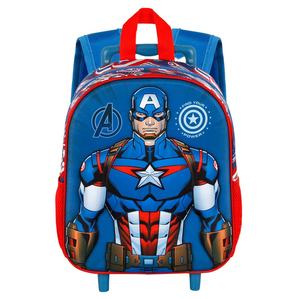 Sac à Dos 3D à Roulettes Petit Marvel Captain America « First »