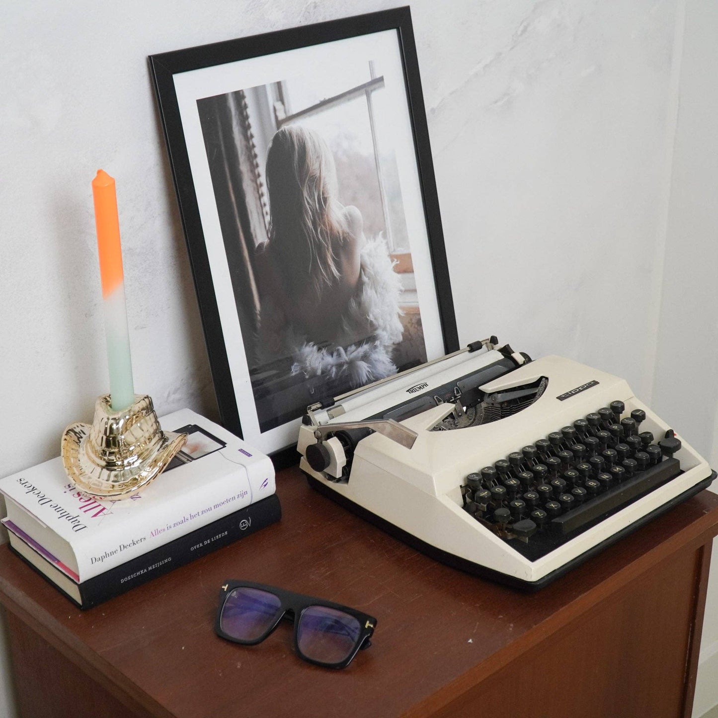 Bougeoir - Chapeau de cowboy - Céramique - Or - 13,5x11x7 cm