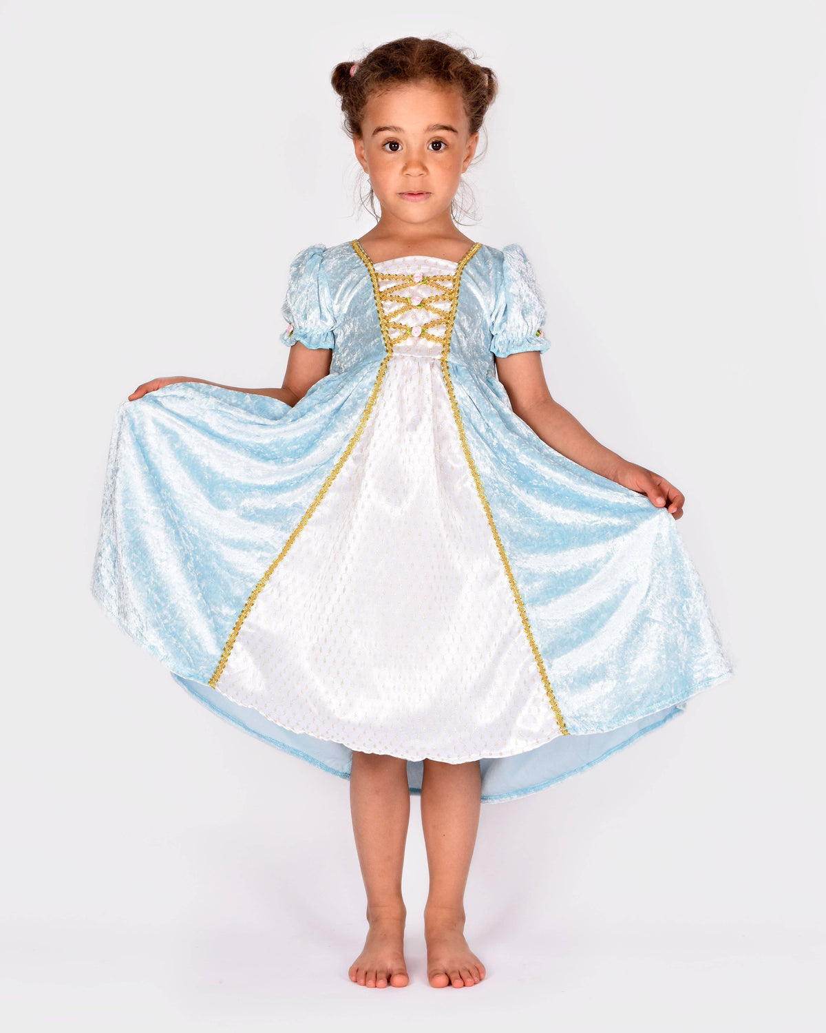 Light blue velvet princess dress size 122-128 cm 6-8 years