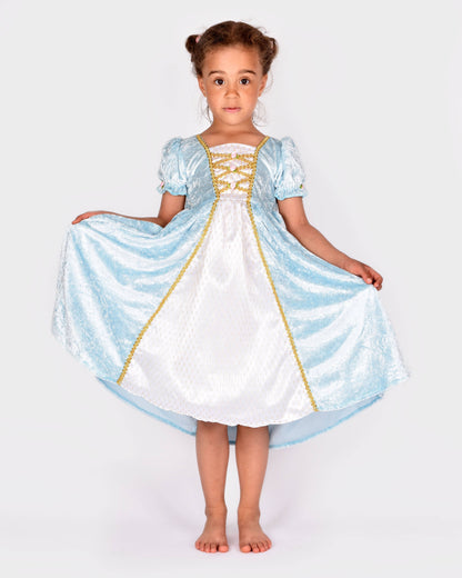 Princess dress in light blue velvet 110-116 cm 4-6 years