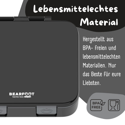 Brotdose mit Fächern, leicht & auslaufsicher - schwarz