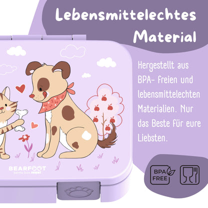 Bento Box with Compartments, Leakproof - Dog & Cat Purple