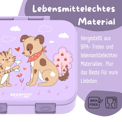 Bento Box with Compartments, Leakproof - Dog & Cat Purple
