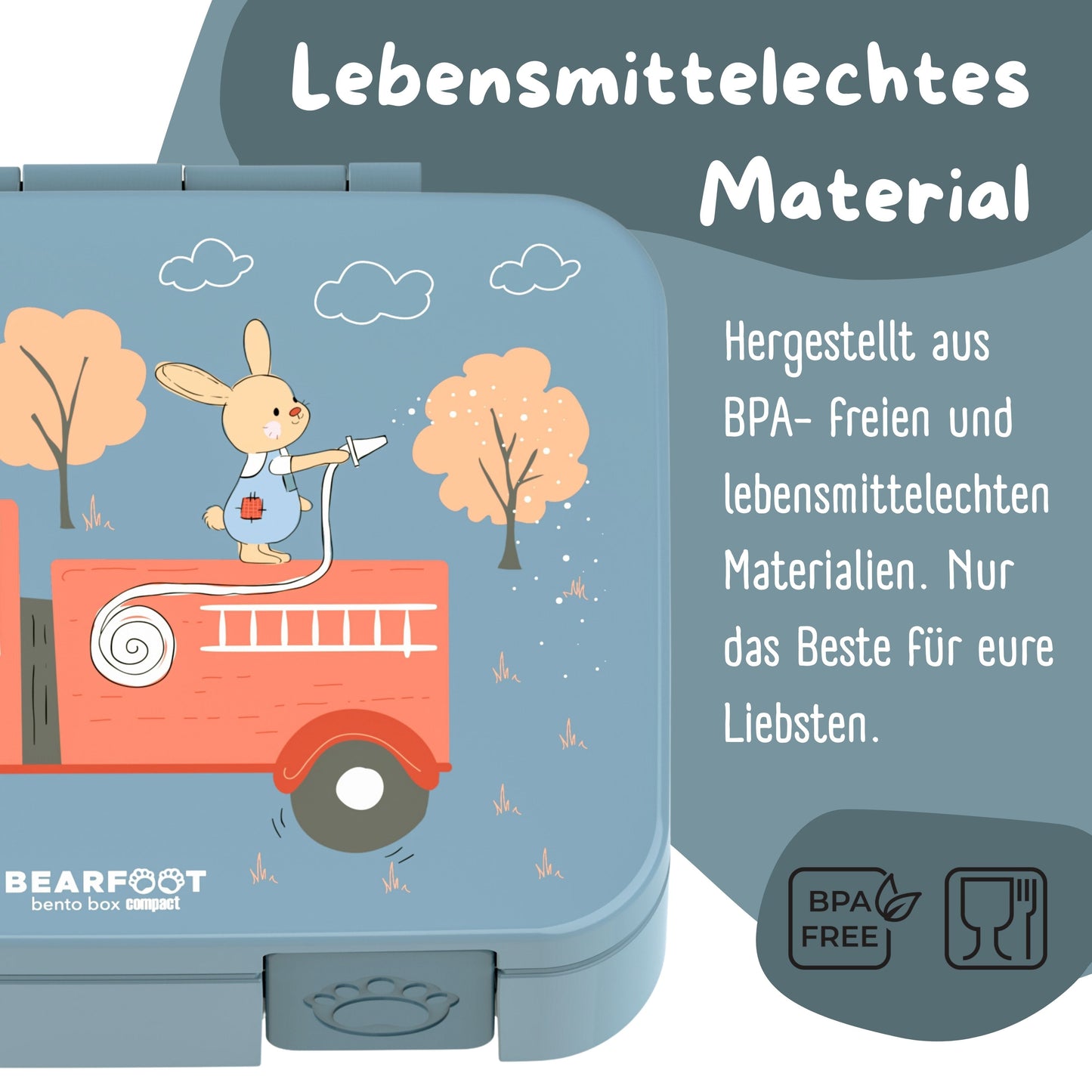 Lunch box with compartments, lightweight & leak-proof - Fire brigade