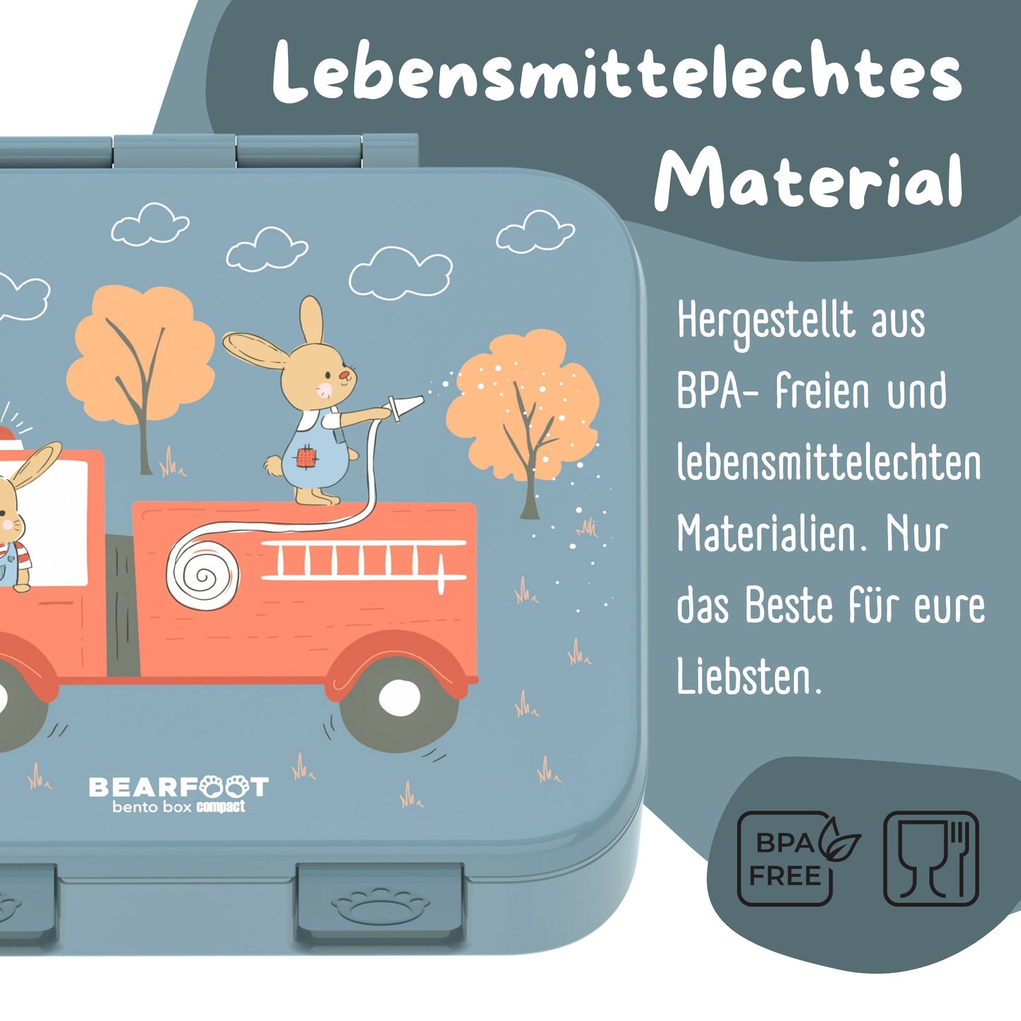 Lunch box with compartments, lightweight & leak-proof - Fire brigade
