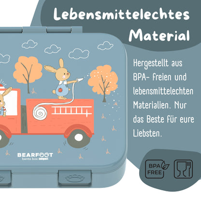 Lunch box with compartments, lightweight & leak-proof - Fire brigade