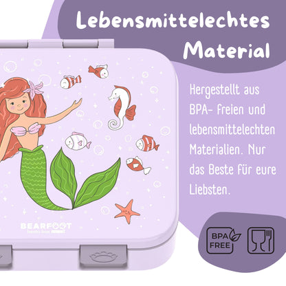 Lunch box with compartments, leak-proof - Mermaid purple