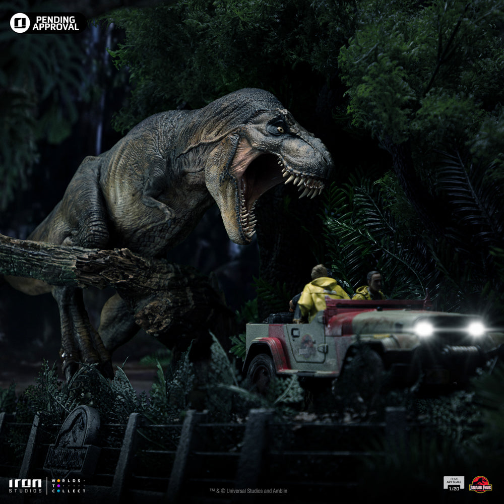 Statue T-Rex Chase - Jurassic Park - Demi Art Scale 1/20
