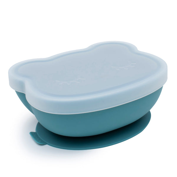 Duck blue silicone bear bowl