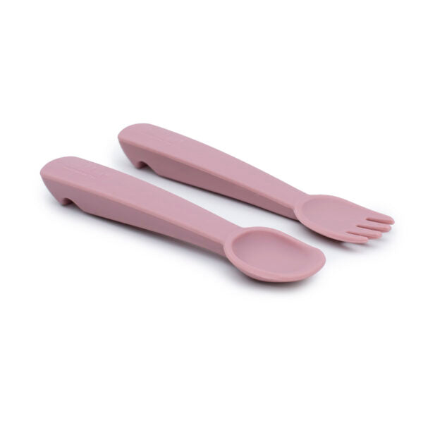 Dusty pink baby cutlery set