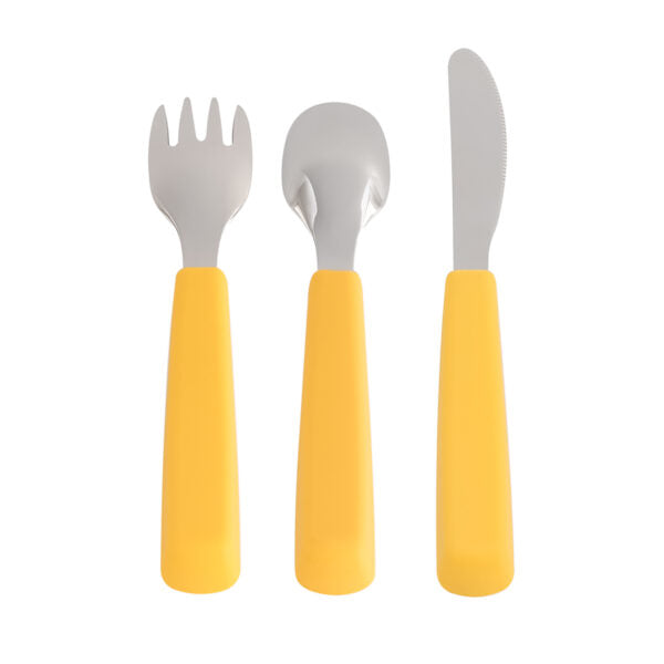 Yellow children's cutlery set