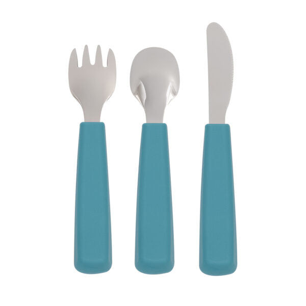 Kinderbesteck-Set Entenblau