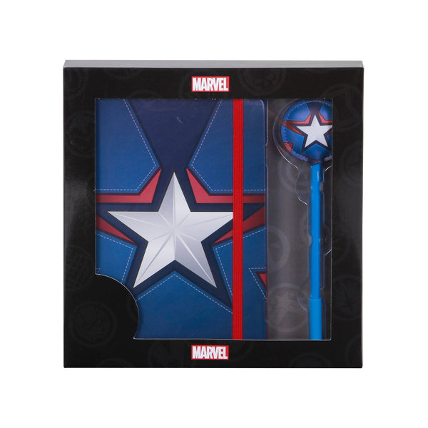 Coffret Journal + Stylo Fashion Marvel Captain America « Courage »