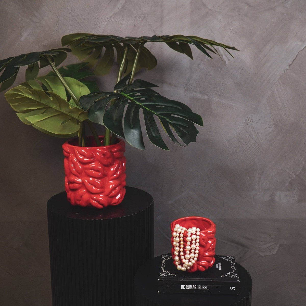 Pot - Kisses - Ceramic - Red - 17.5x17.5x17.5cm