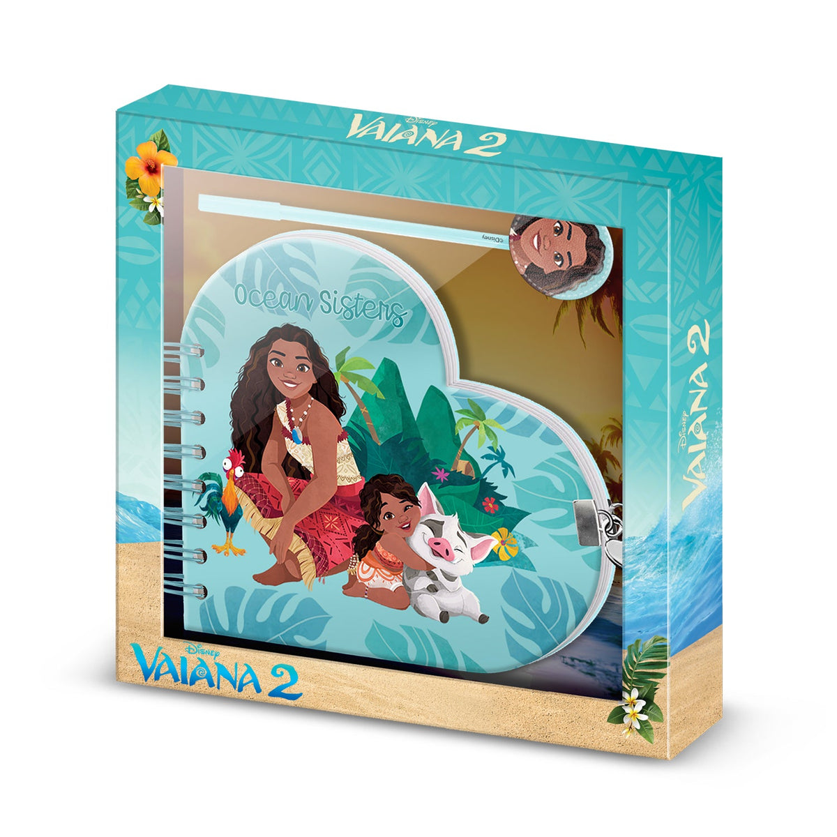 Pack Familial de Carnet Cœur + Stylo Disney Vaiana