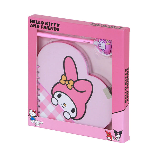 Pack mignon de journal Cœur + stylo Hello Kitty « My Melody »