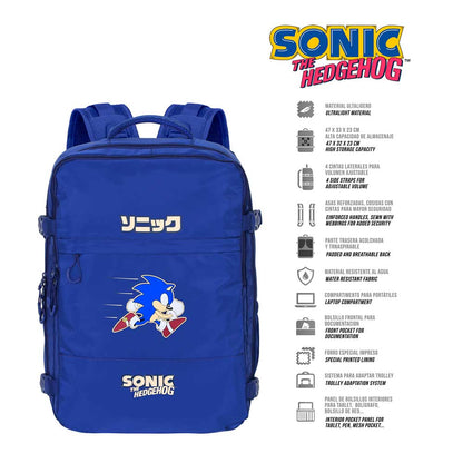 Grand Sac à Dos de Voyage Sonic the Hedgehog « Action Mercury » 47 x 23 x 33 cm