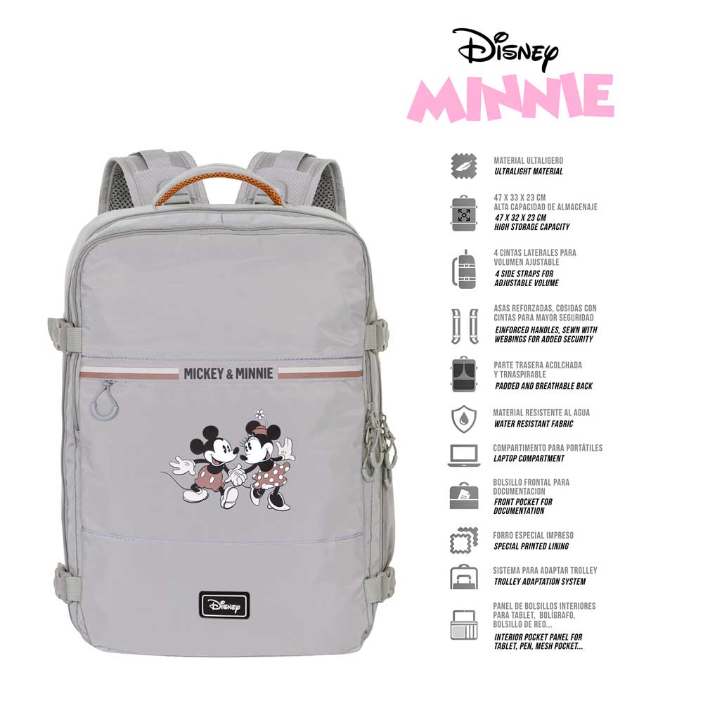 Sac à Dos de Voyage Mercury 47x23x33cm Disney Minnie Mouse « Face-Grand »