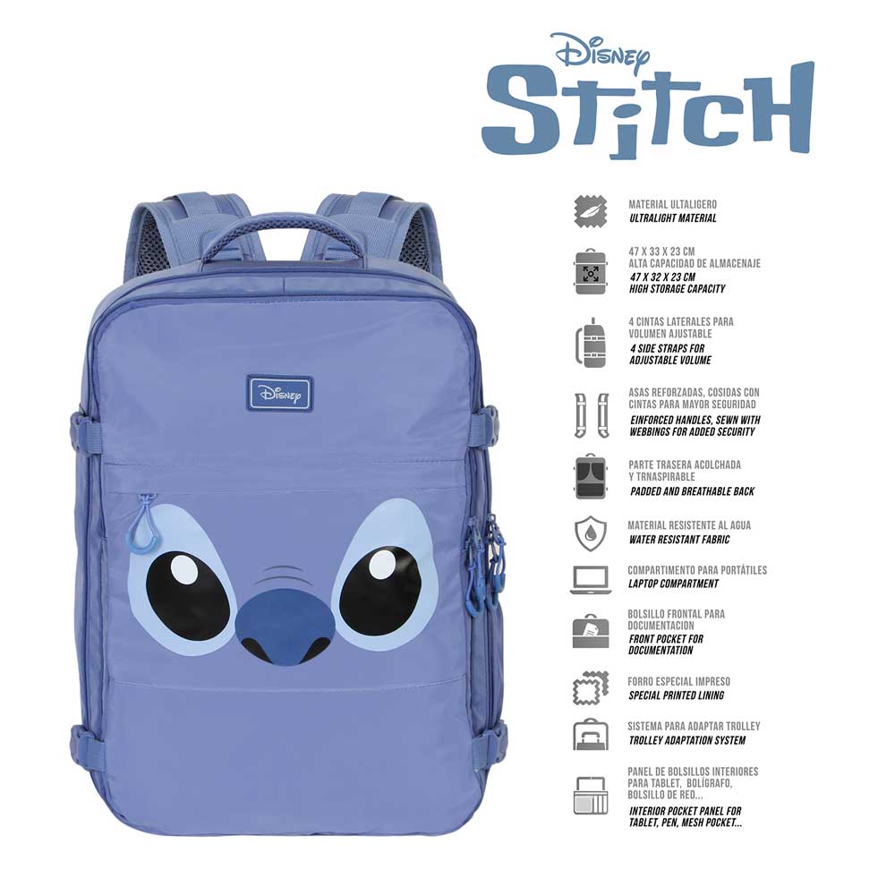 Sac à Dos de Voyage Mercury 47x23x33cm Disney Lilo & Stitch « Face-Grand »