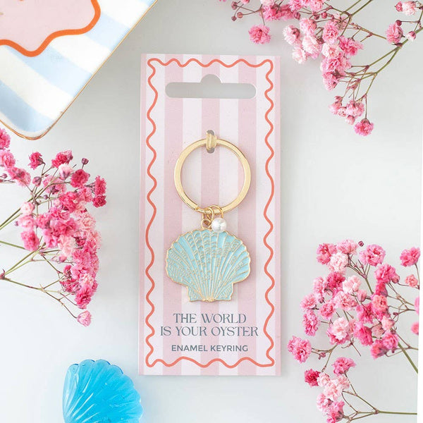 Porte-clés Coquillage et Perle « The World is your Oyster »